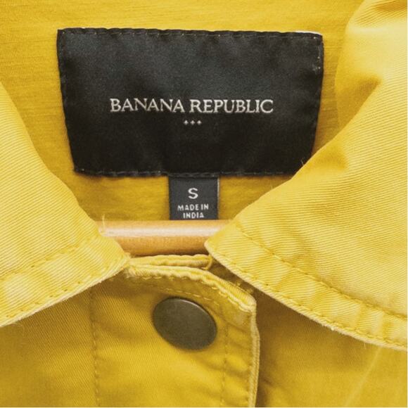 Banana Republic Womens Barn Field Jacket Mustard Gold Shirt Snap Closure Small - Picture 3 of 4